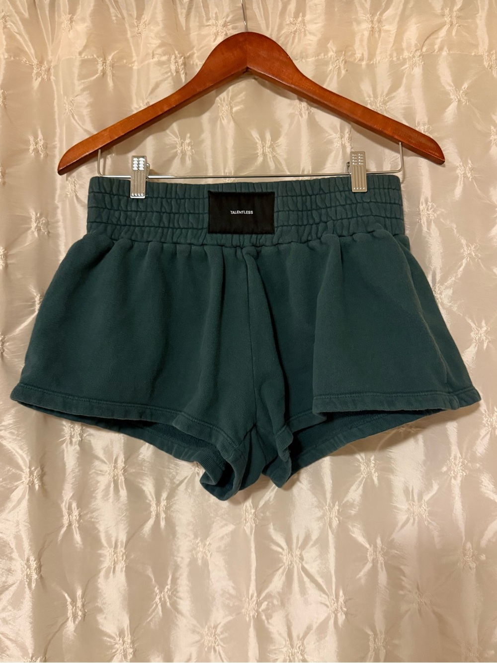TALENTLESS Deep Teal Green High-Waisted Heavyweight Boxer Sweat Shorts Athletic